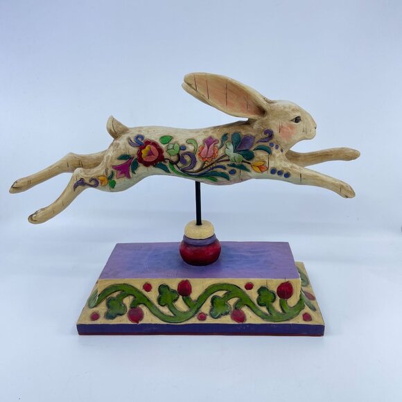 jim shore heartwood creek 2004 "running rabbit" figurine folk art style - Picture 2 of 8